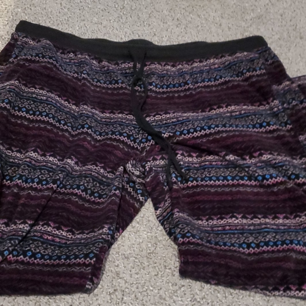 Patterned Fuzzy Pajama Pants